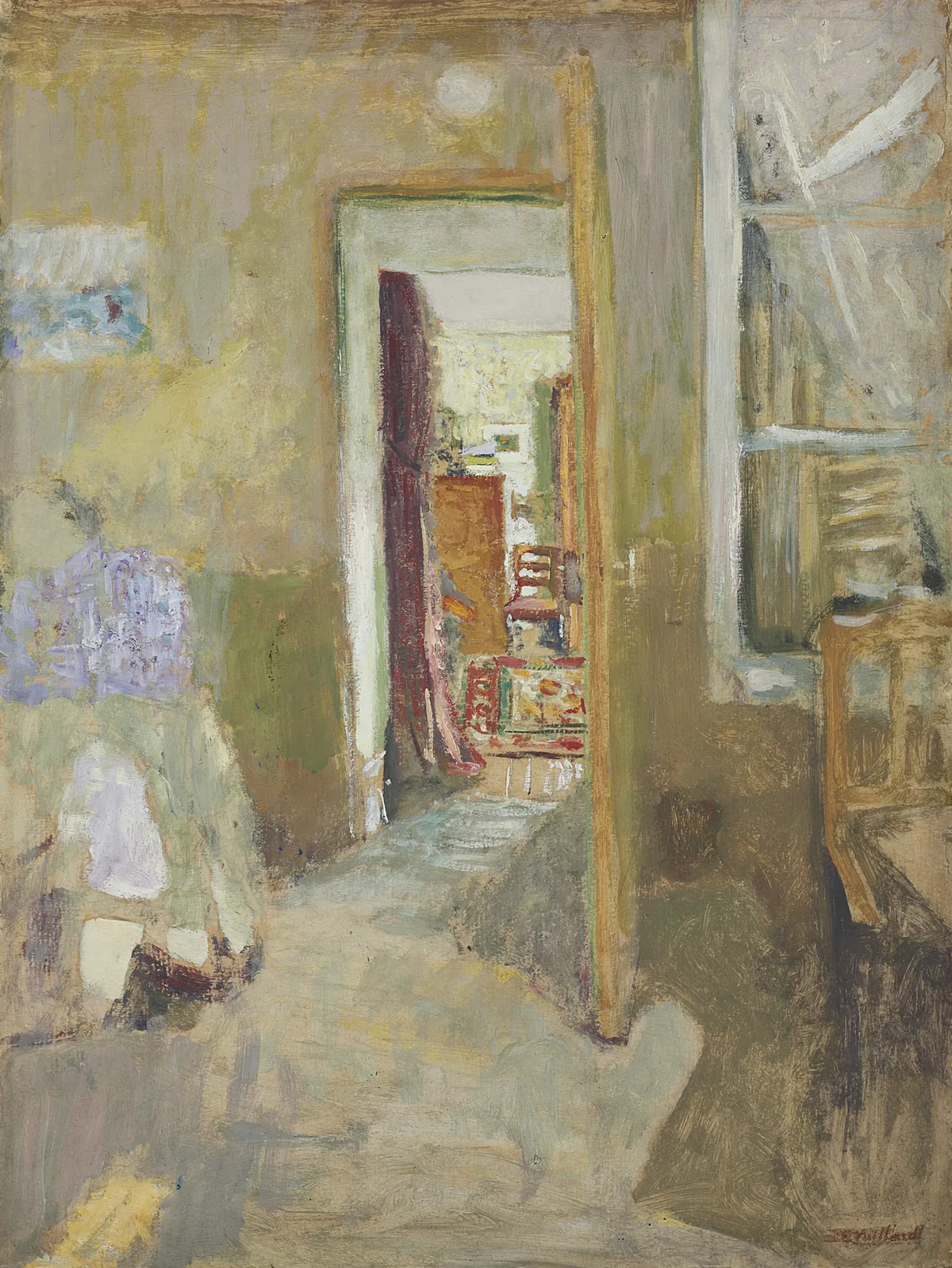 A quiet interior, an open doorway giving on to soft muted light